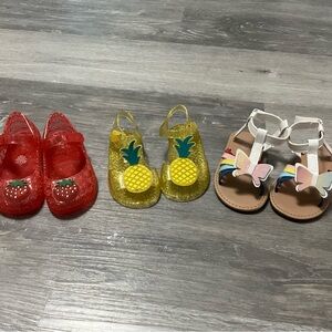Lot 3 Old Navy Toddler Sz 6 Jelly Strawberry & Pineapple, Stepping Stones Butter
